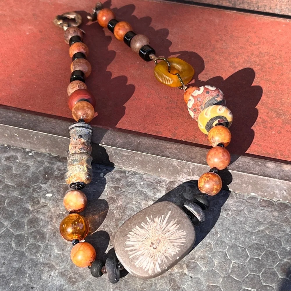 OOAK “To Travel The World” boho necklace by Susan A Ray, author/jewelry designer - Picture 4 of 16